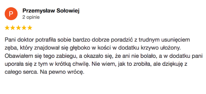 Opinia google Allecoudent - Chirurgia Stomatologiczna